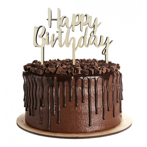 Topper dekoracja na tort napis HAPPY BIRTHDAY